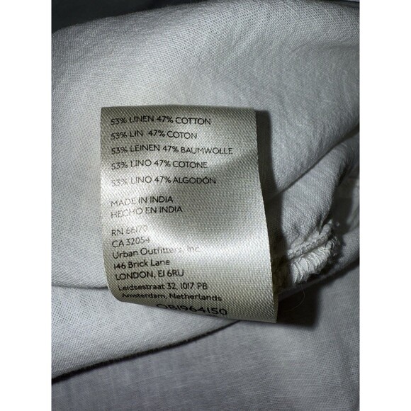 We The Free Free People White Linen Cotton Oversized Button Down Shirt M Boho - Picture 14 of 14